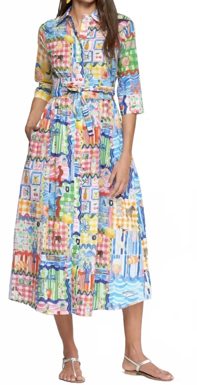 Vilagallo Capri Long Dress In Print In Multi