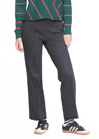 Vilagallo Carole Embroidered Straight Leg Pants In Grey In Gray