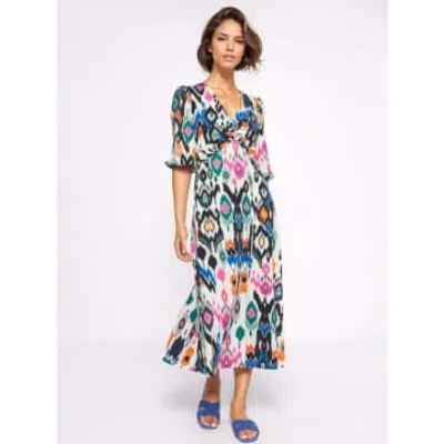 Vilagallo Carolina Dress Ikat Knit Print In Multi