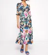 Vilagallo Carolina Dress Ikat Knit Print In Multi
