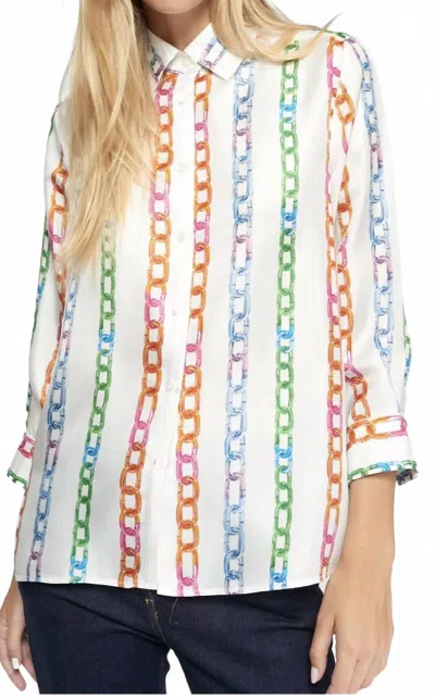 Vilagallo Chain Print Shirt In Multi Color
