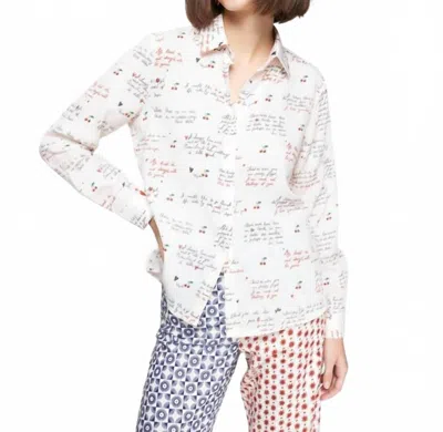 Vilagallo Cherry & Letters Print Shirt In Cartas In Multi