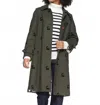 Vilagallo Cherry Print Coat In Olive Green In Green