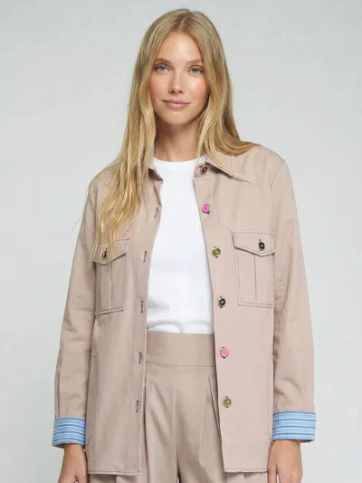 Vilagallo Colored Button Jacket In Beige In Multi