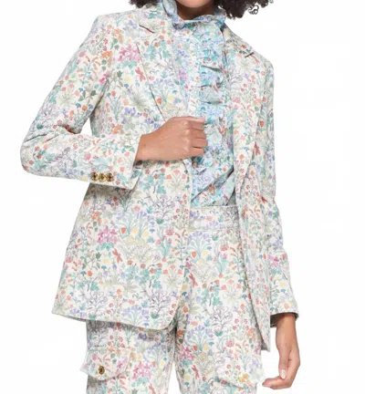 Vilagallo Corduroy Floral Jacket In Multi