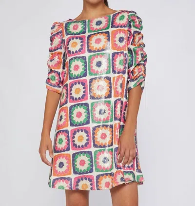 Vilagallo Croquet Sequin Dress In Multi