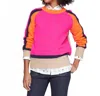 Vilagallo Cuello Redondo Colorblock Sweater In Pink/ Orange In Pink