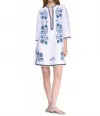 Vilagallo Dalia Kaftan Dress In White/blue In Multi