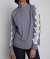 Vilagallo Diana Shirt In Navy Stripes In Multi