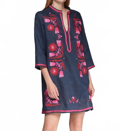 Vilagallo Diletta Kaftan Dress In Navy In Blue