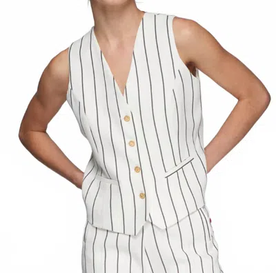 Vilagallo Diplom Pinstripe Vest In Black And White