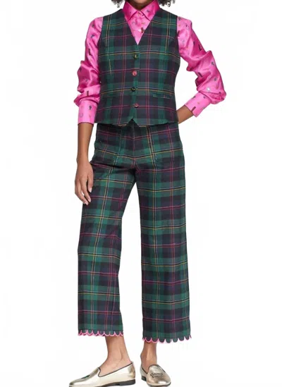 Vilagallo Dorin Plaid Trousers In Green In Multi