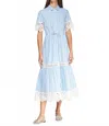 Vilagallo Laura Dress In Azul Rayas In Blue