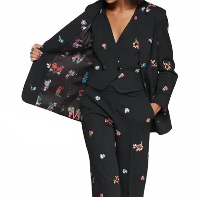 Vilagallo Elisa Floral Sequin Jacket In Punto In Multi