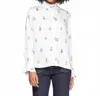 Vilagallo Embellished Long Sleeve Blouse In White In White