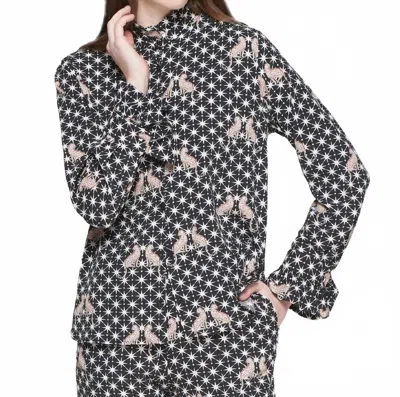 Vilagallo Estrella Blouse In Leopard-black In Multi