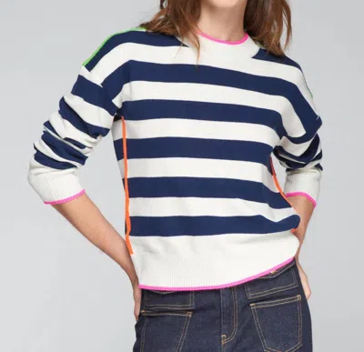 Vilagallo Fabiola Intarsia Knit In Rayas Marine In Black