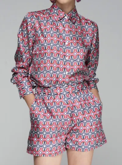 Vilagallo Fiammentta Short In Geometrico Seda In Pink
