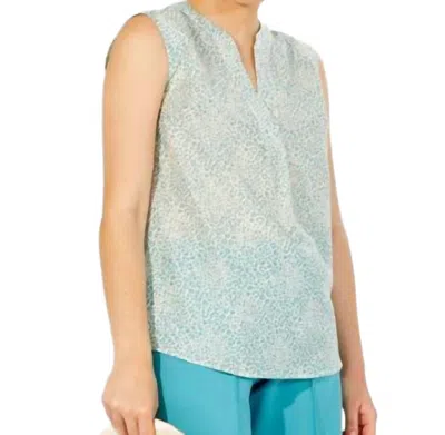 Vilagallo Fiorella Shirt In Aqua Leopard In Multi