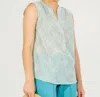 Vilagallo Fiorella Shirt In Aqua Leopard In Multi