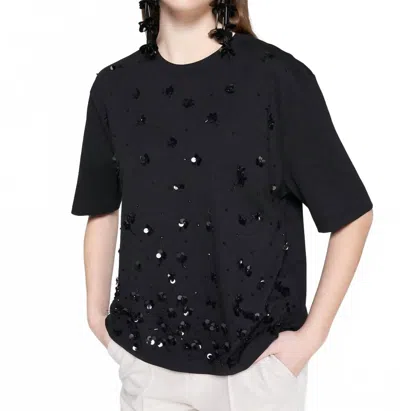 Vilagallo Flores Bordado Top In Black