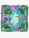 Vilagallo Foulard Piscina Tropical Print Silk Scarf In Multi In Multi