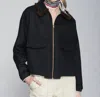 Vilagallo Fur Bomber Jacket In Black In Black