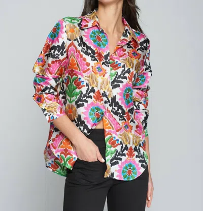 Vilagallo Gaby Suzany Seda Shirt In Pink Multi