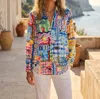 Vilagallo Malfalda Button-front Blouse In Multicolor In Multi