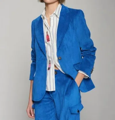 VILAGALLO HEATHER CORDUROY JACKET IN BLUE