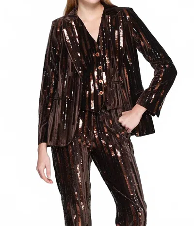 Vilagallo Heather Tercp Jacket In Brown In Multi