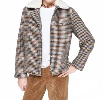 Vilagallo Houndstooth Bomber Jacket In Multicolor