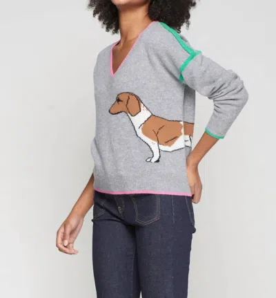 Vilagallo Intarsia Perro Sweater In Grey In Gray