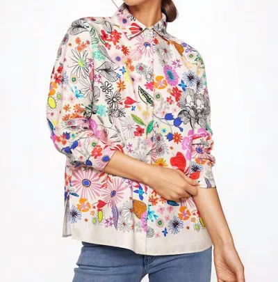 Vilagallo Irina Love Print Blouse In Multi