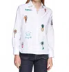 Vilagallo Isa Long Sleeve Shirt In Embroidered Blanco In White