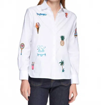 VILAGALLO ISA LONG SLEEVE SHIRT IN WHITE