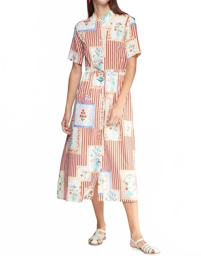 Vilagallo Dress Aroa Patchwork Rayas Print In Multi