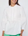 Vilagallo Jolie Poplin Top In White In White