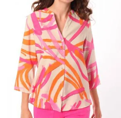 Vilagallo Juliet Top In Lucca Print In Pink