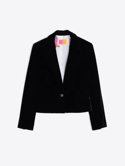 Vilagallo Kimmy Velvet Jacket In Black