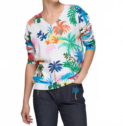 Vilagallo Knitwear Jersey Sweater In Palm Print