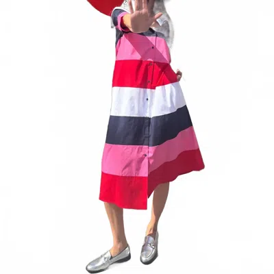 Vilagallo Lea Midi Dress In Rosa In Multi