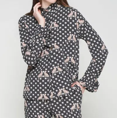 Vilagallo Leopard Star Print Shirt In Black