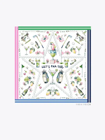 Vilagallo Let's Par Tee Silk Scarf In Multi
