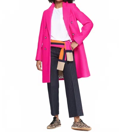 Vilagallo Lian Long Coat In Rosa Fluor Lana In Pink
