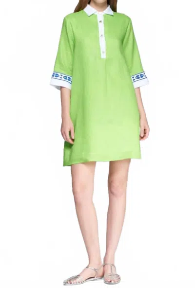 Vilagallo Linen Dress In Lino Verde In Green