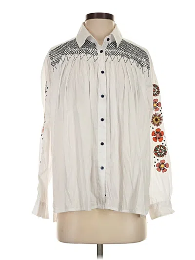 Pre-owned Vilagallo Long Sleeve Blouse In Ivory