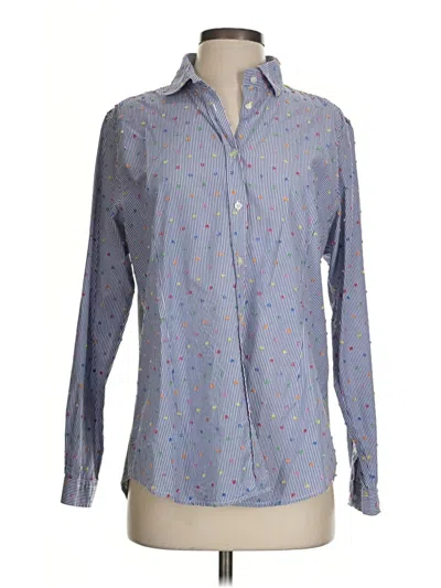 Pre-owned Vilagallo Long Sleeve Button Down Shirt In Blue
