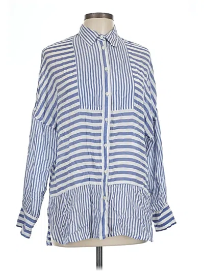 Pre-owned Vilagallo Long Sleeve Button Down Shirt In Blue