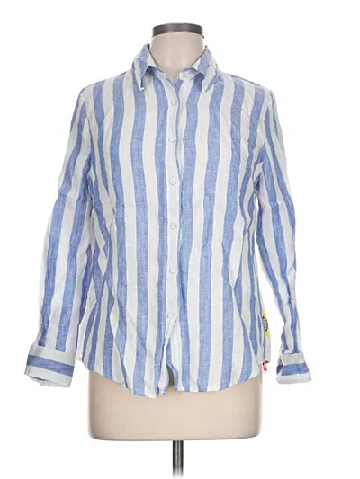 Pre-owned Vilagallo Long Sleeve Button Down Shirt In Blue